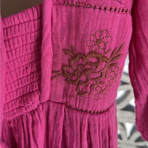 Free People Lovers Lane Pink Cotton Gauze Maxi Dress Size Small - Picture 16 of 16